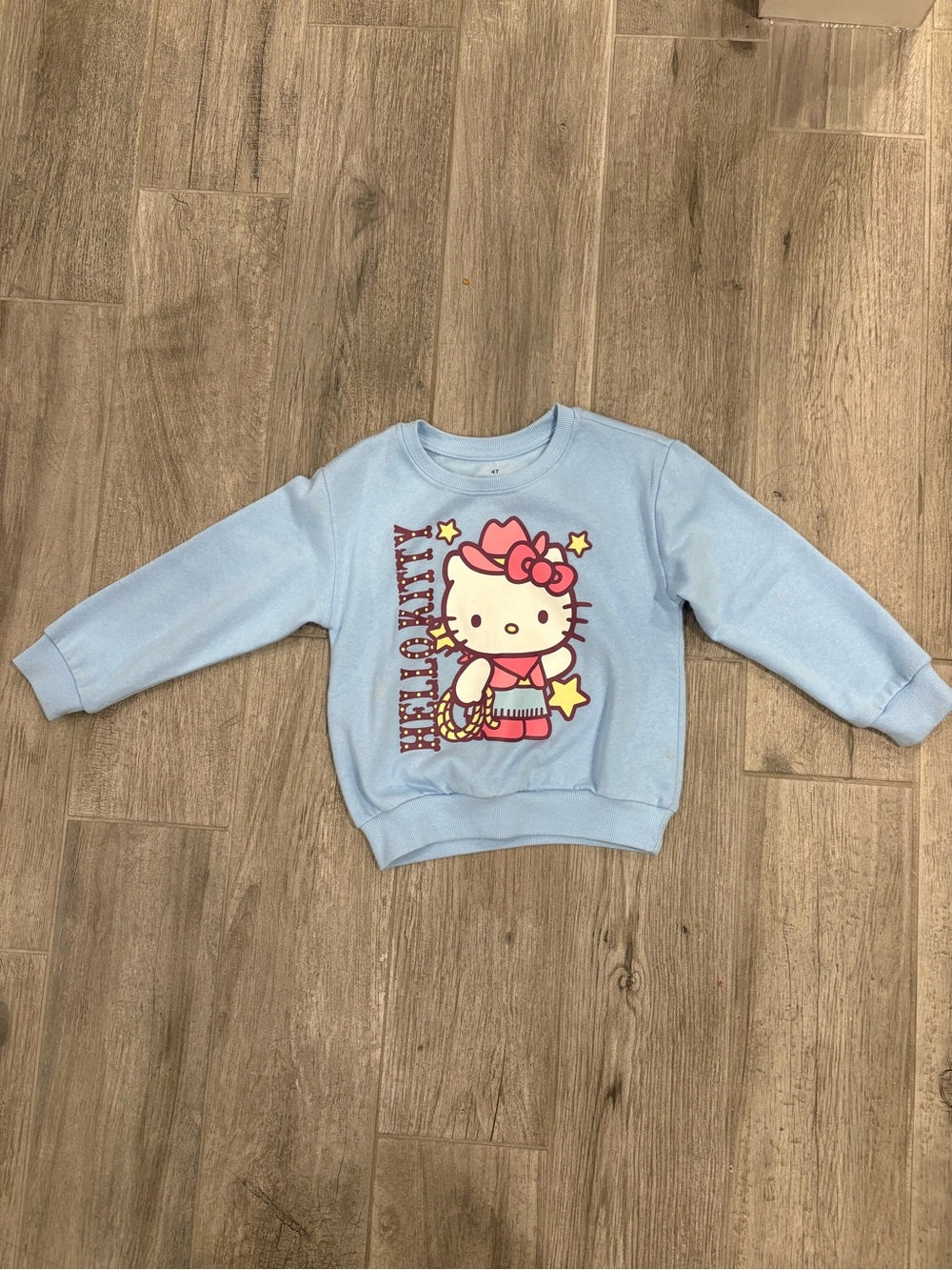 Hello Kitty Light Blue Kids Sweatshirt with Pink & Yellow Graphic